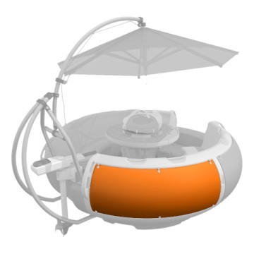 Shield "L" ABS/PMMA orange, 4mm Ausgangsmaterial